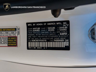 2017 Acura NSX SH-AWD Sport Hybrid